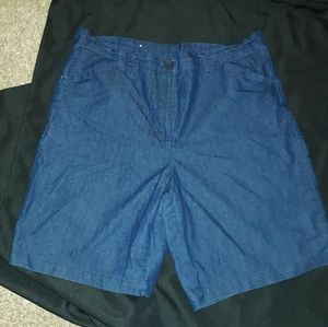 white stag pull on denim shorts